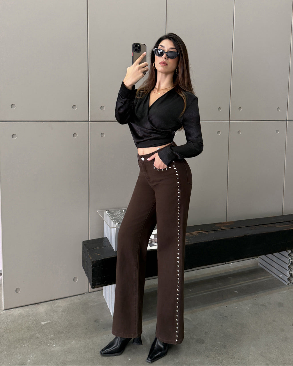 Pantalon Best Wide Leg Clouté