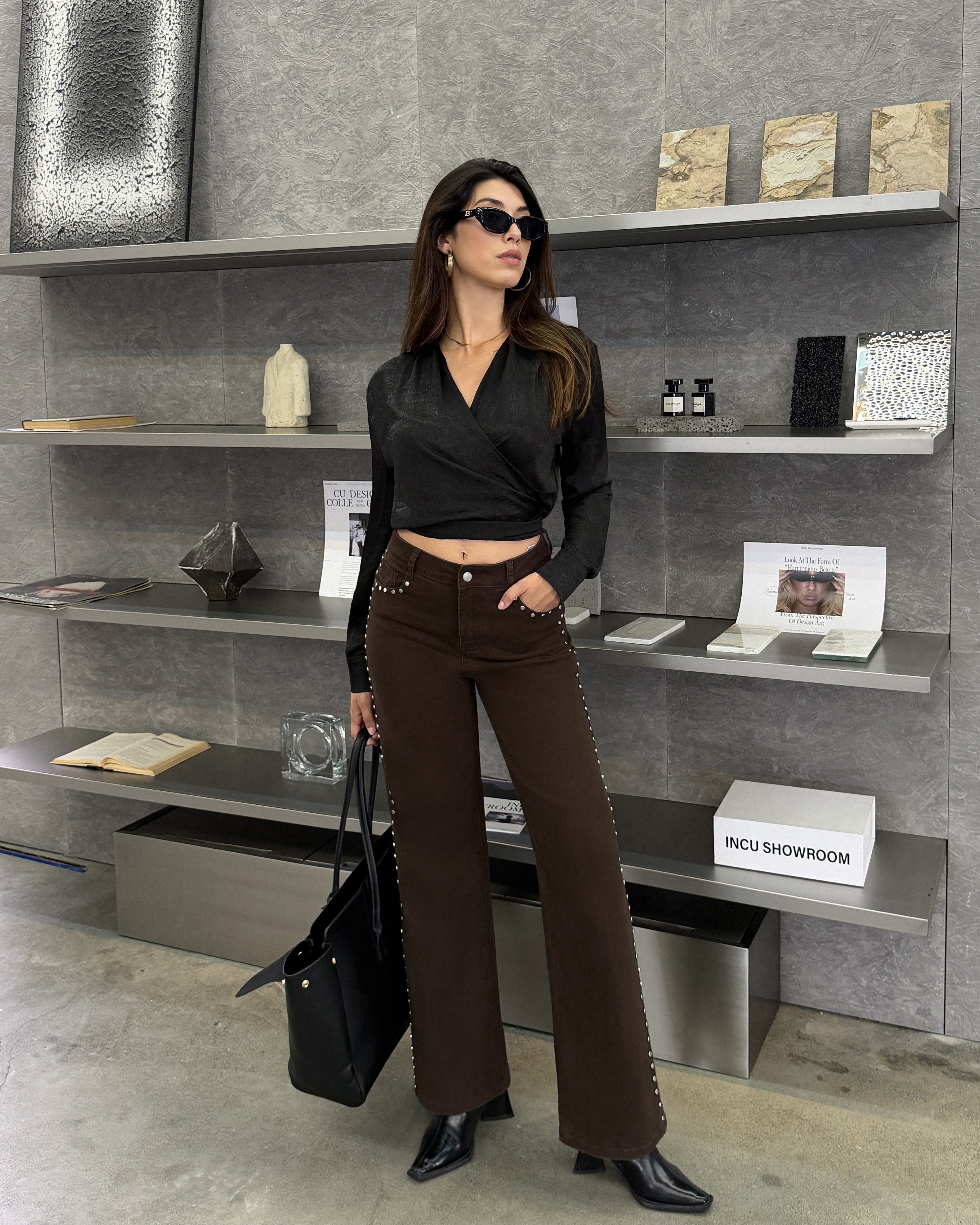 Pantalon Best Wide Leg Clouté